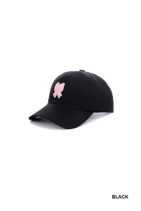 Ribbon Bow Chenille Patch Baseball Cap