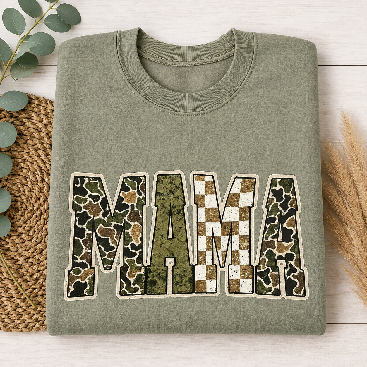 MAMA Camo Crewneck Sweatshirt