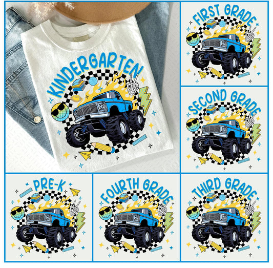 PRE ORDER: YOUTH Blue Monster Truck Grade Tee