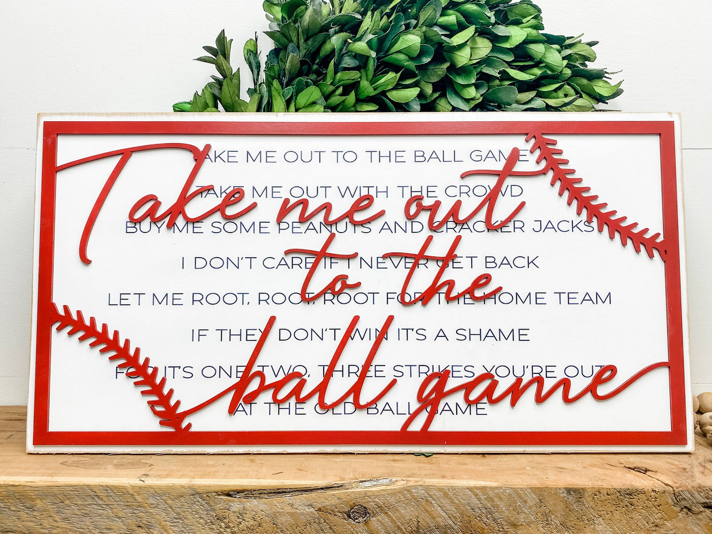 Take me Out to The Ball Game Layered Sign