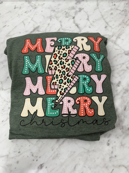 Merry Merry Merry Christmas Graphic Tee