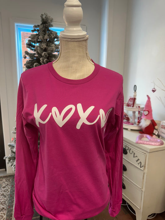 XOXO 🩷 Long Sleeve Bella Canvas Tee