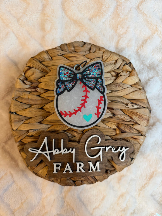 PRE-ORDER- Baseball Bow Freshie