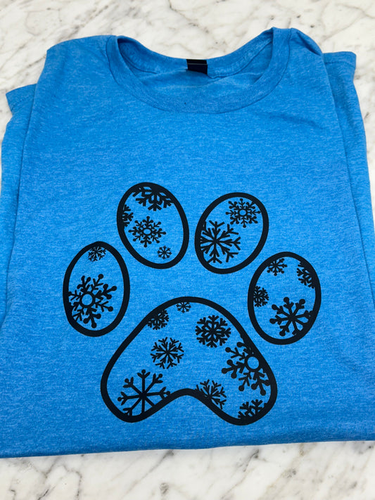 Snowflake Paw Print Graphic Tee