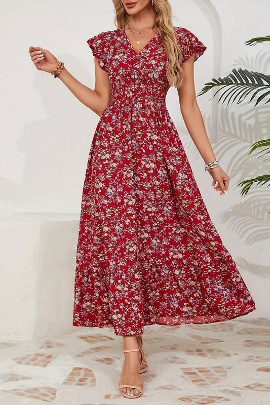 FRENCH STYLE FLORAL DRESS