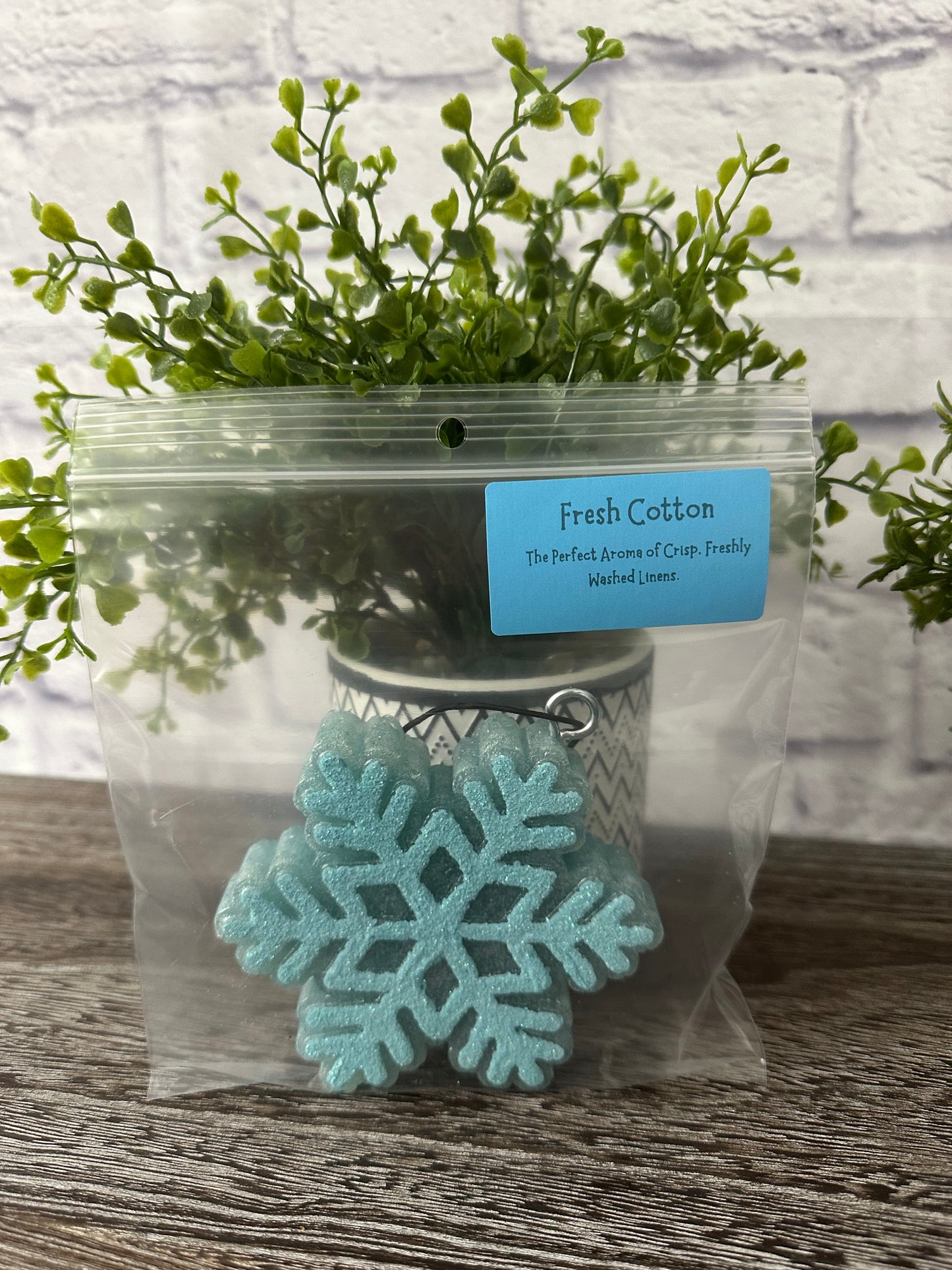 Fresh Cotton- Blue Snowflake Freshie