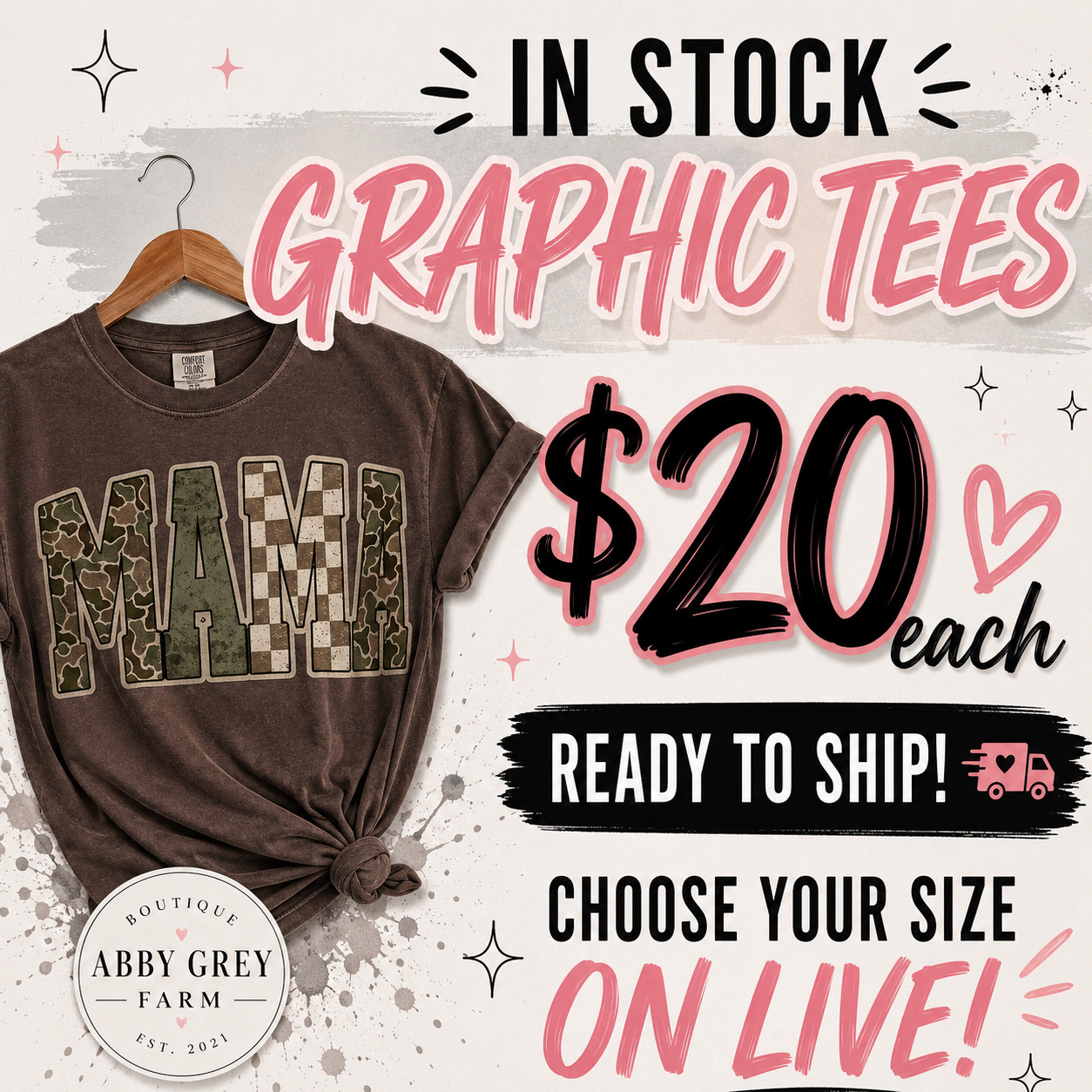 In stock Graphic Tee (Shop on TikTok Live)