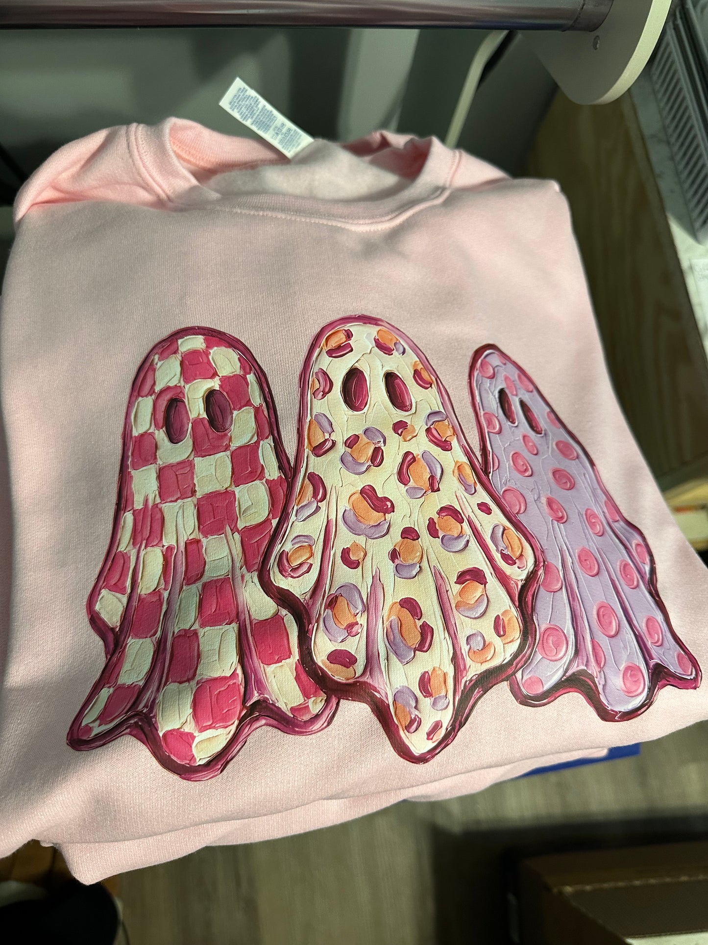 Three Ghosts Pink Crewneck Sweatshirt