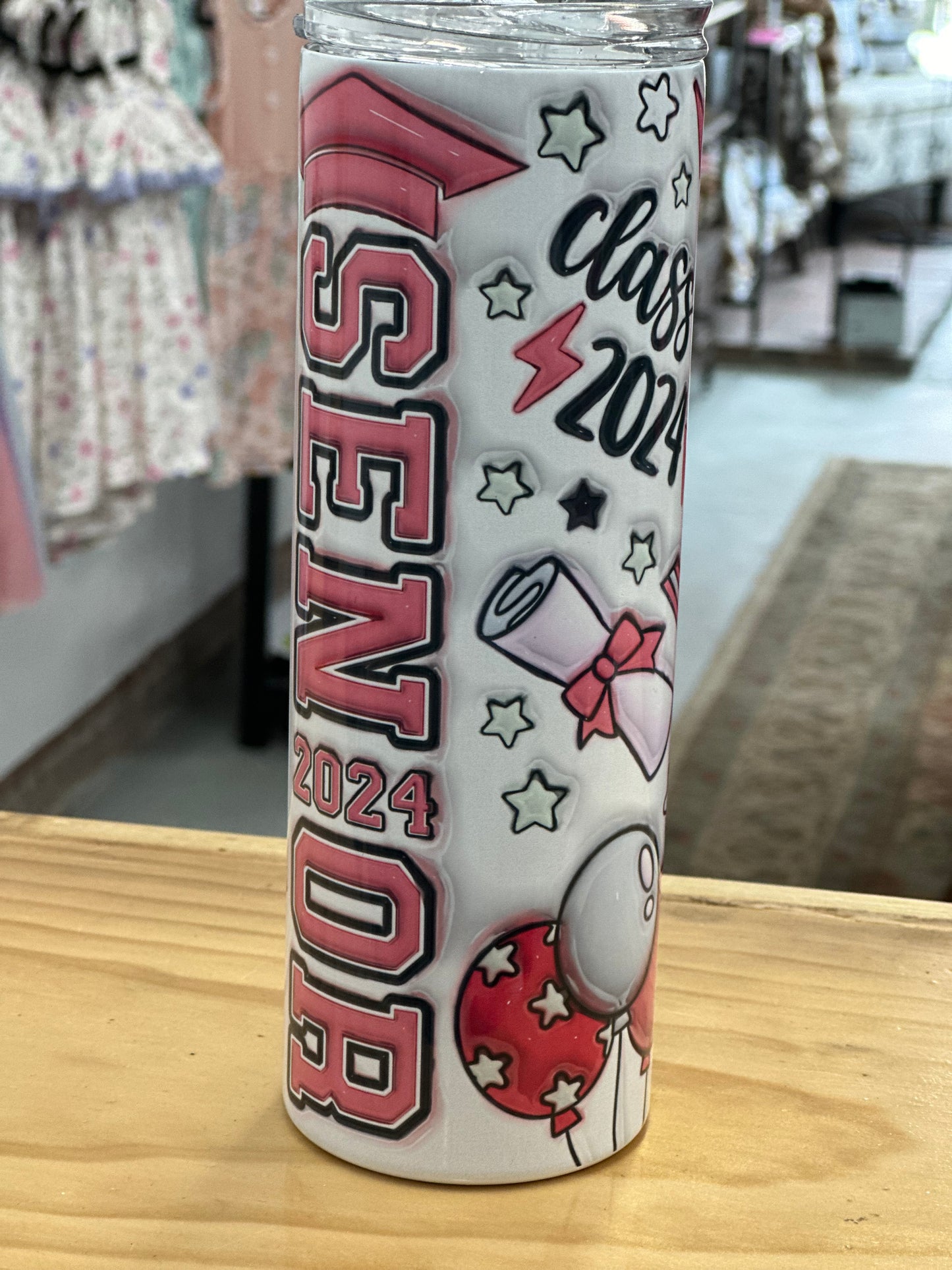 20oz. Tumbler Senior 2024 pink