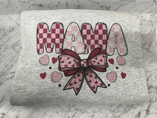 Mama Personalized with hearts Crewneck Sweatshirt