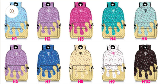 Ice Cream Drip Backpacks- book bag