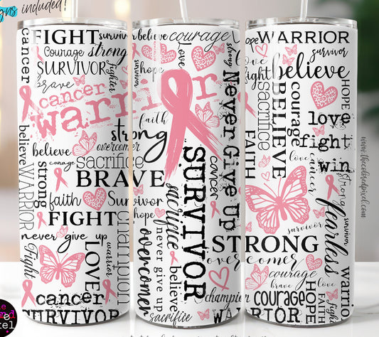 20oz. Tumbler Breast Cancer Survivor Collage