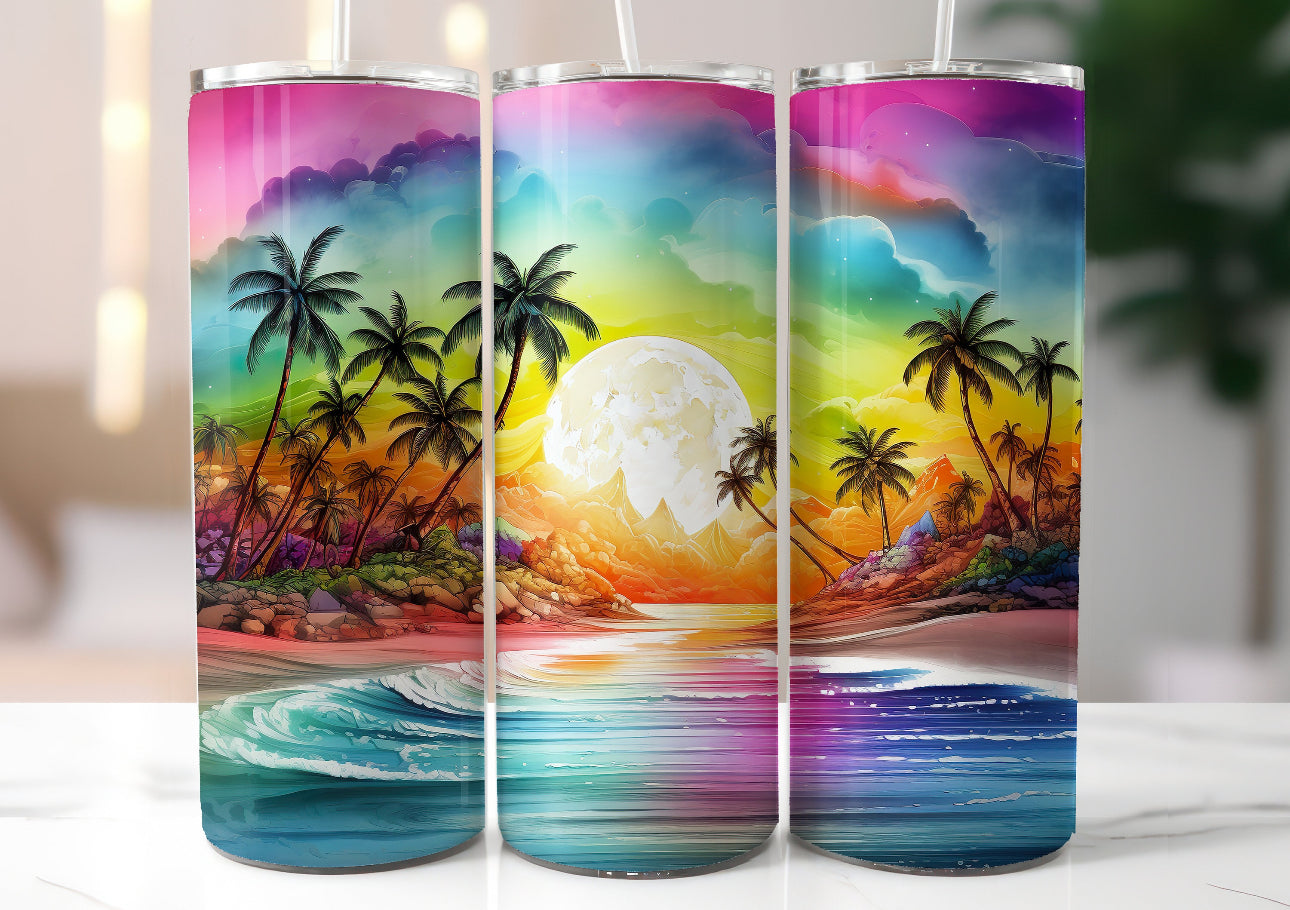 20oz. Tumbler Summer Beach design