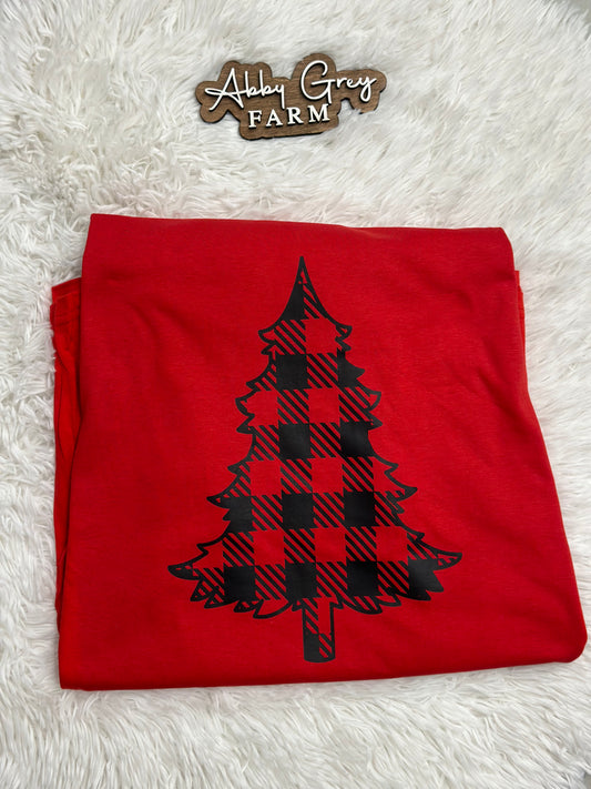Christmas Tree plaid Graphic Tee