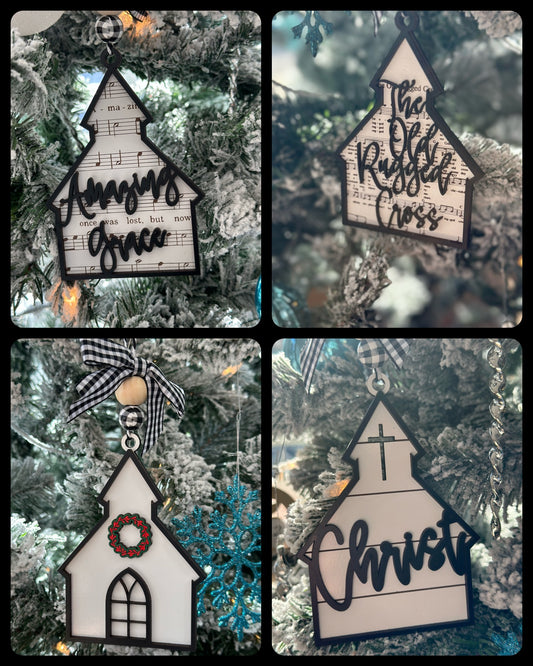 Engraved Church Christmas Ornament