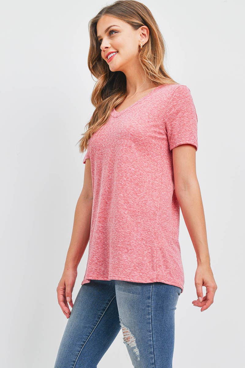 TRI-BLEND V-NECK SHORT SLEEVE TOP