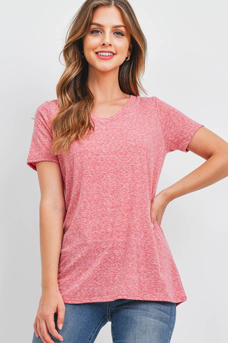 TRI-BLEND V-NECK SHORT SLEEVE TOP