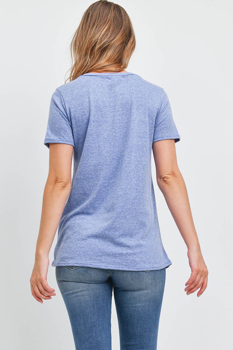 TRI-BLEND V-NECK SHORT SLEEVE TOP