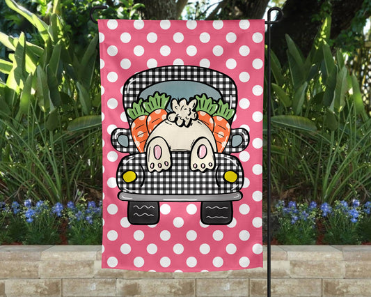 Garden Flag - Bunny Truck