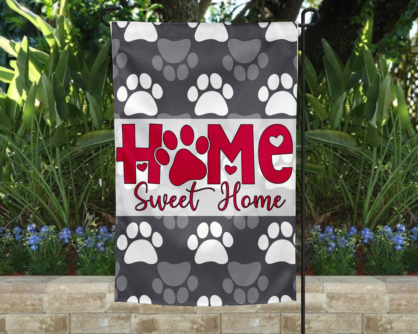 Garden Flag - Home Sweet Home Paw Prints