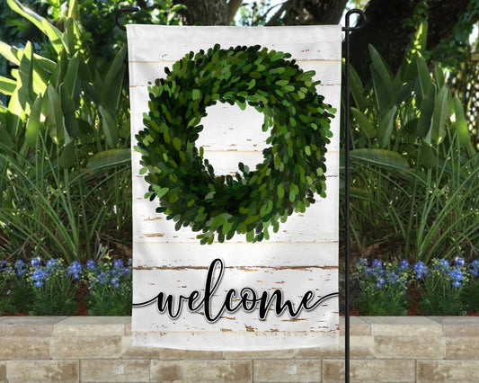 Garden Flag - Boxwood Wreath