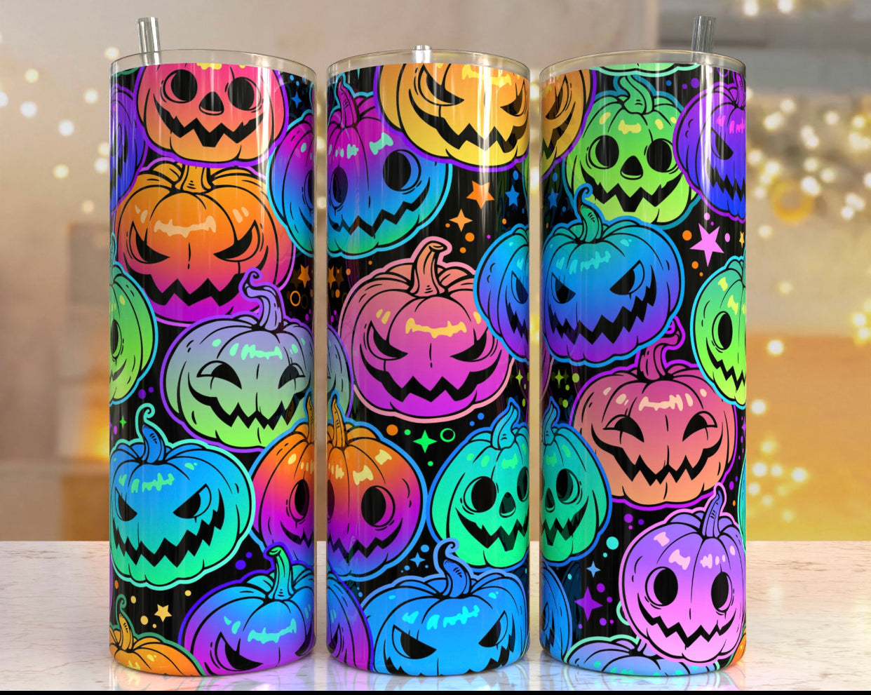 20oz. Tumbler Colorful Pumpkins