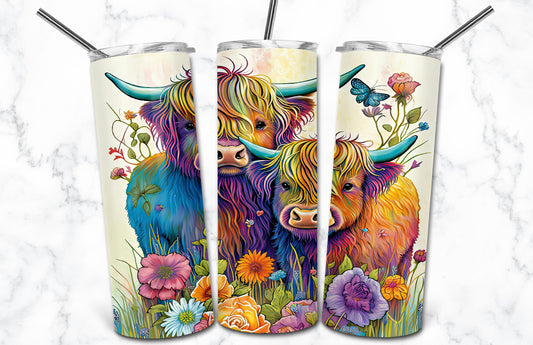 20oz. Tumbler Watercolor Cows