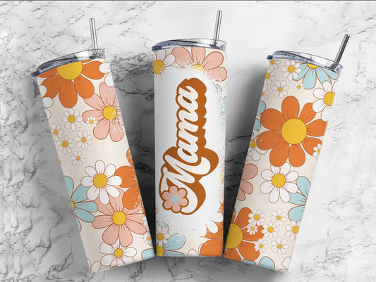 20oz. Tumbler Mama Retro Flowers