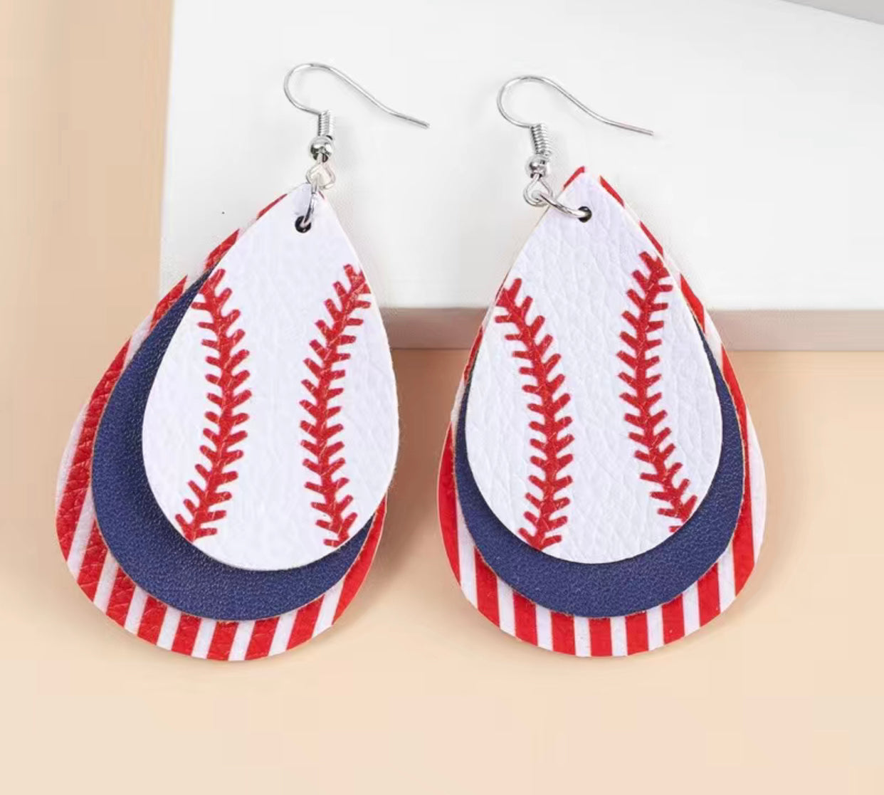 Baseball faux leather Earrings