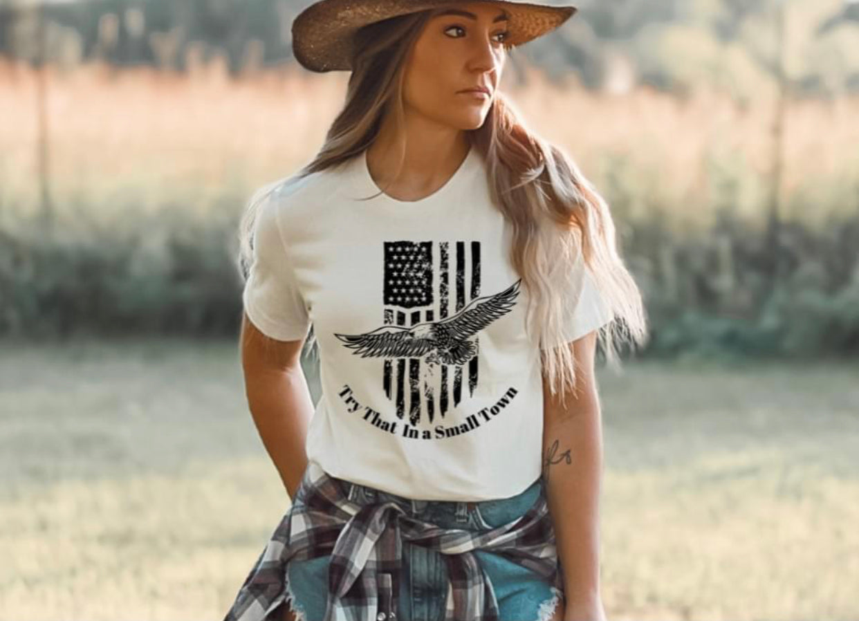 Pre-order Small Town flag Graphic  Tee