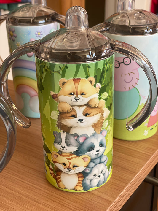 12 Oz. Sippy Cup Stacked baby animals