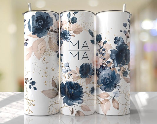 20oz. Tumbler MAMA Blue floral print