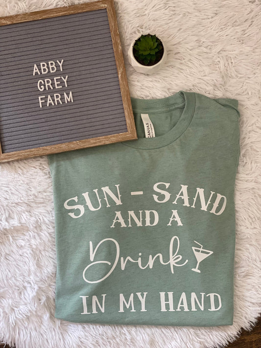 WS Sun - Sand and a Drink in my Hand Graphic Tee