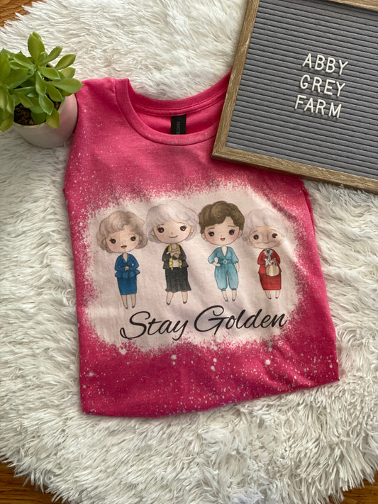 Bleached Tee- Stay Gold