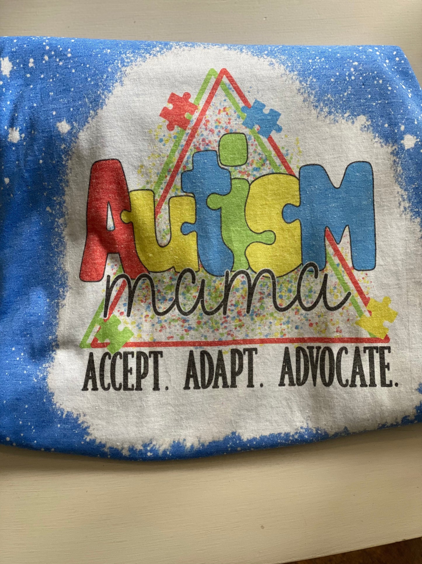 Bleached Tee Autism Mama