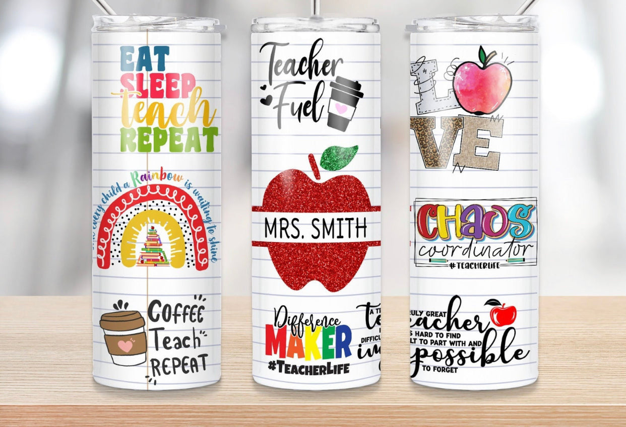 20oz. Tumbler Teacher Fuel Personalized