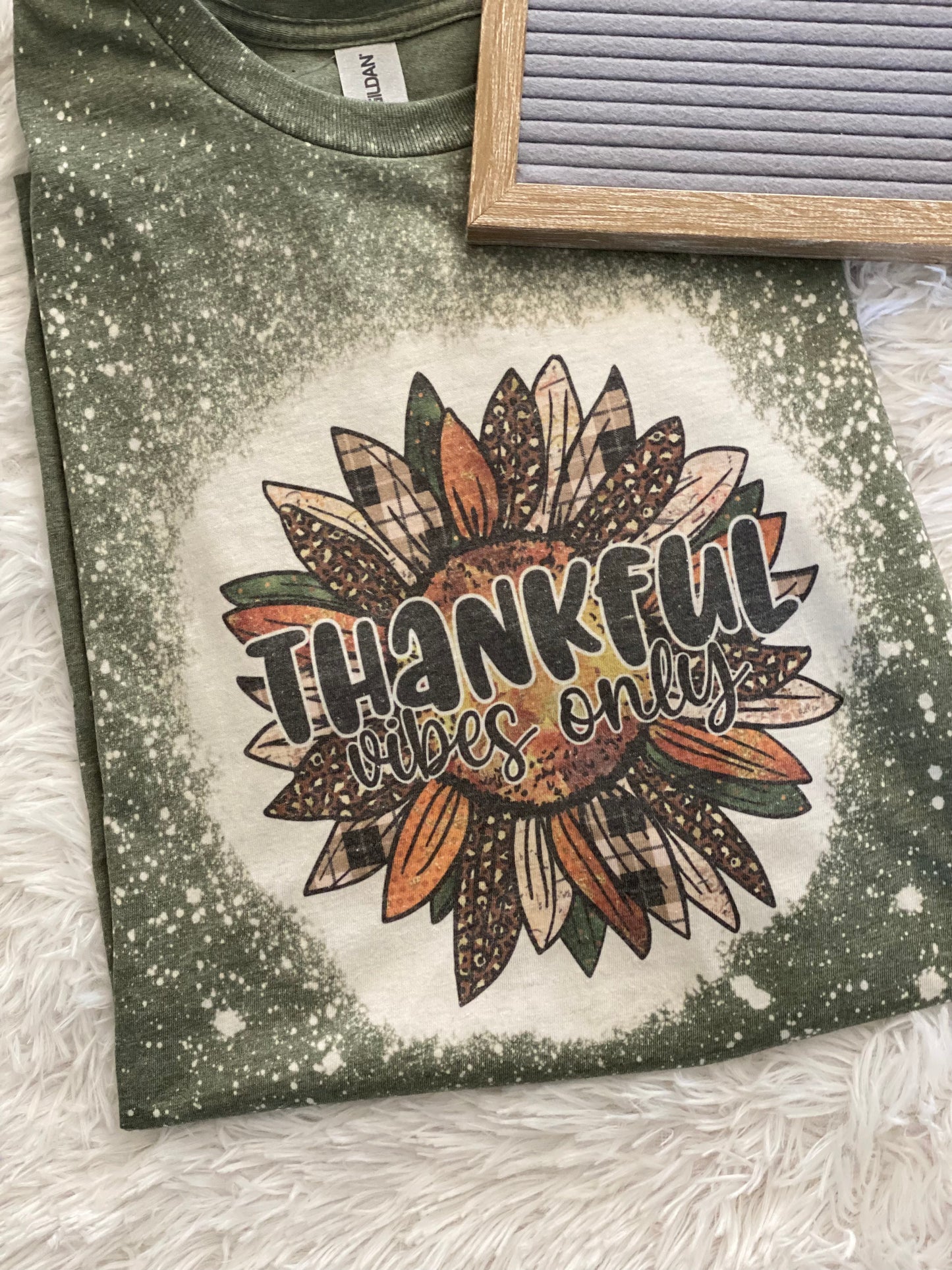 Bleached Tee- Thankful Vibes Only