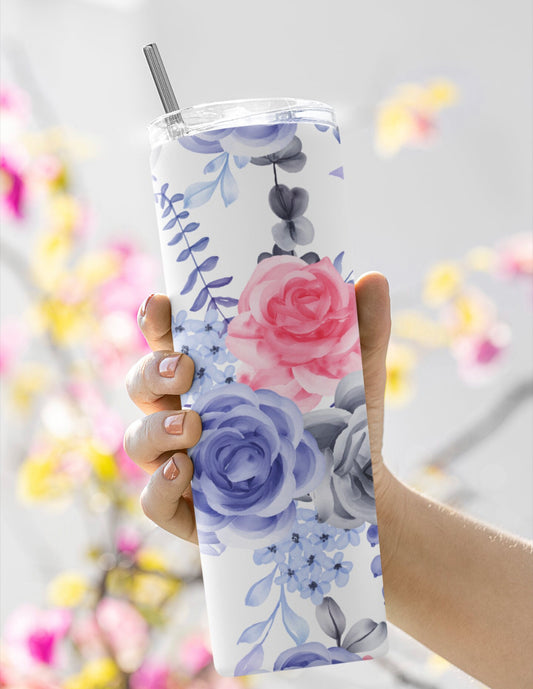 20oz. Purple Floral Tumbler