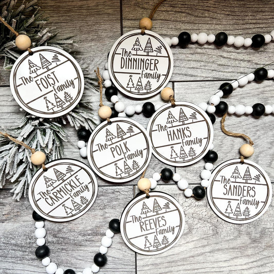Family Tree Engraved Ornament