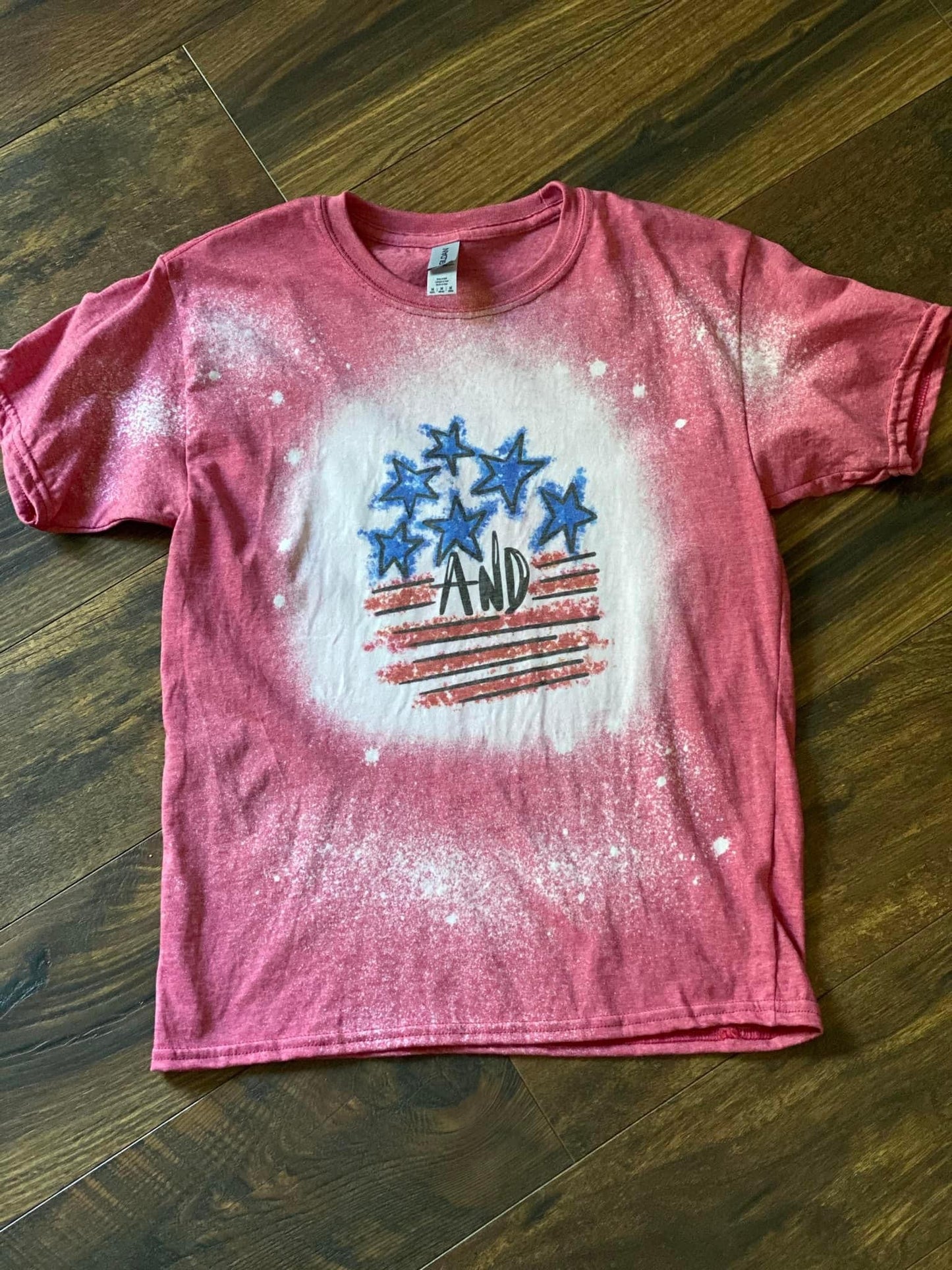 Bleached Tee- Stars and Stripes