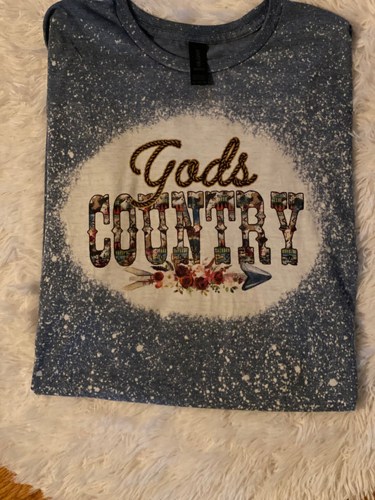 Bleached Tee- God’s Country Floral