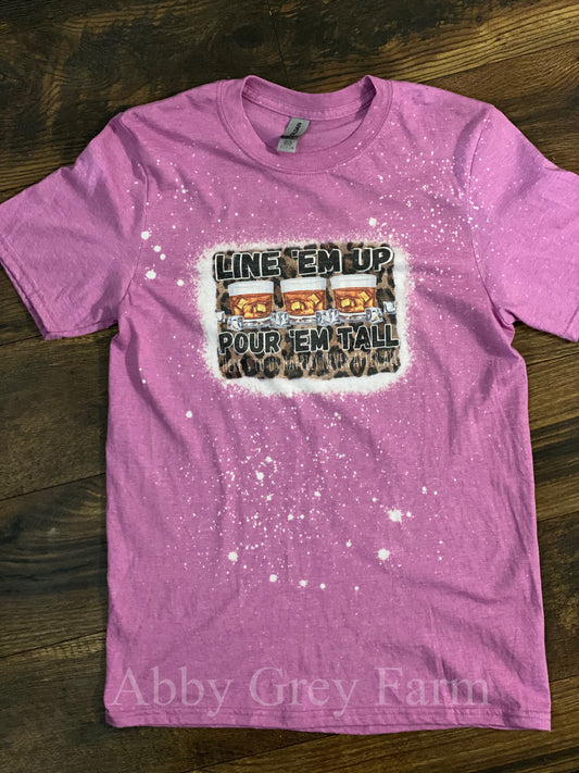 Bleached Tee- Line Em Up