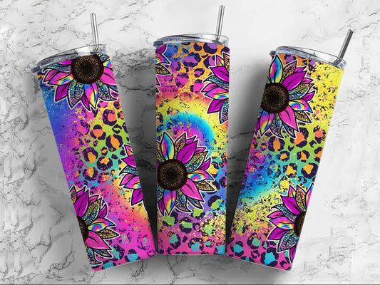 20oz. Tumbler Rainbow Sunflower