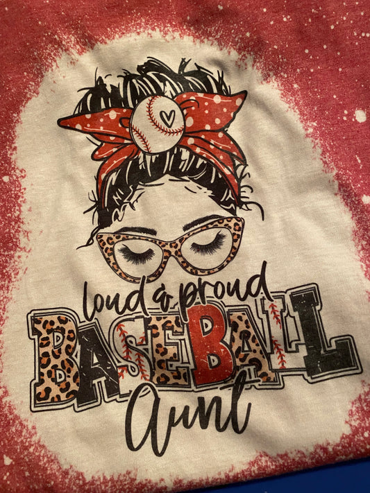 Bleached Tee Baseball Cousin, Aunt, Nannie