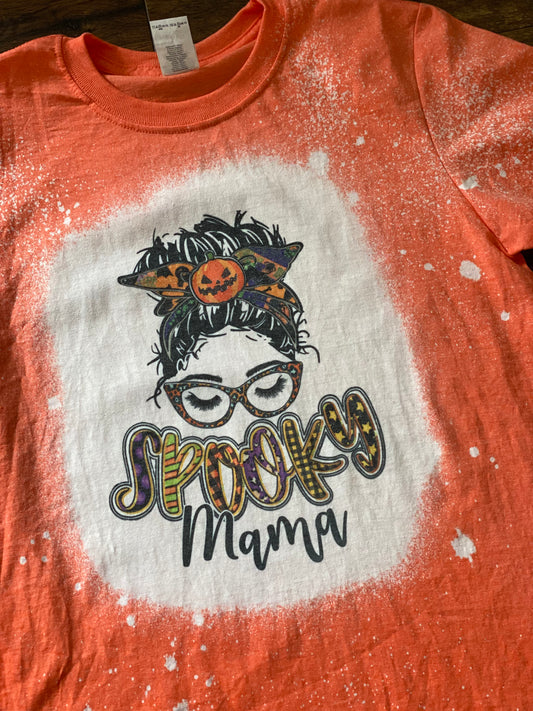 Bleached Tee- Spooky Mama