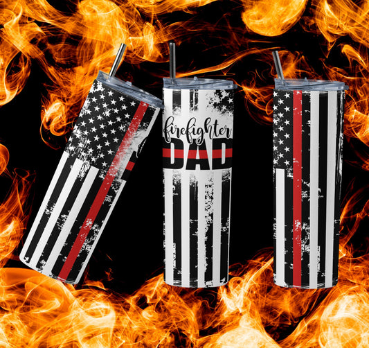 20oz. Tumbler Firefighter Dad Design