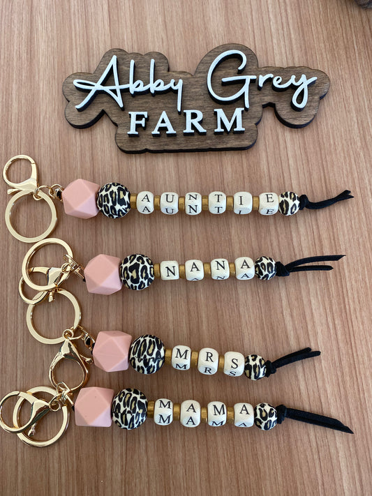 Beaded Keychain (Mama, Nana, Mrs, Auntie)
