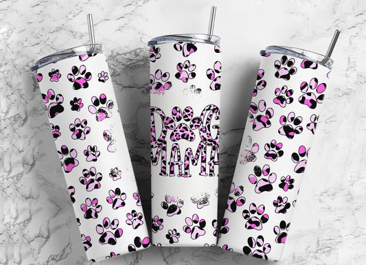 20oz. Tumbler Dog Mama Paw Prints