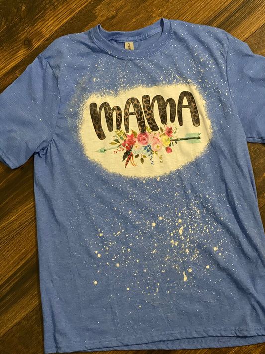 Bleached Tee- Mama Floral