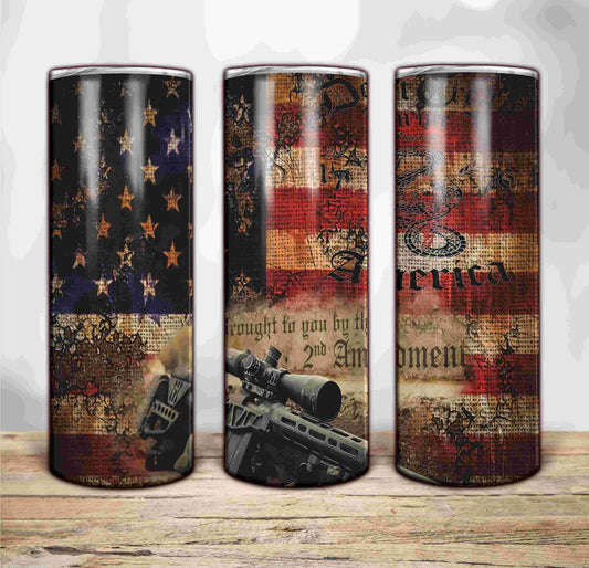 20oz. Tumbler America 2nd Amendment Design